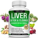 Liver Cleanse Detox & Reparasjon Formula Liver Detox Supplement - Melk Thistle med Dandelion, Artichoke, Turmeric, Beet Root, Turmeric og mer for naturlig rask urterensing Non-gmo Vegan 60 Kapsler