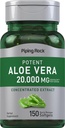 Piping Rock Aloe Vera Capsules 20000mg | 150 Softgels | Konsentrert ekstrakt Supplement | Ikke-GMO, Glutenfri