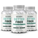 Organics Ocean bedre fiber - daglig fiber Supplement - Soften Stool for innsatsløse Bowell bevegelser - med Psyllium Hulk og Slippery Elm - 3 flasker