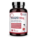 NATURE TARGET CoQ10-100mg-Softgels med 10 mg PQQ - høy absorpsjon Coenzym-Q10 med organisk-Olive-Oil - Antioksidant for hjerte og hjerne helse, Cellular-Energy-Produksjon, 120 serveringer