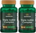Swanson Triple Iodine Complex-Naturlig kosttilskudd for Vital Thyroid Support-Promotes Metabolic funksjon, økt produksjon av røde blodceller, og hjerte helse-(60 Veggie kapsler, 12,5 mg hver) 2 pakke
