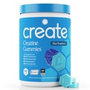 Opprette Kreatin Monohydrat Gummies for menn og kvinner, Økt fokus, styrke, og utholdenhet, Anti-Melting formel, Vegansk, Glutenfri, Ikke-GMO, 1,5 g kreatin per gummy (blå bringebær, 90 ct)