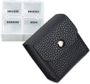 VOFOON Lille Pill Organizer, Reisepilleboks for purse, Pocket Pill Container, 4 ganger daglig bærbar medisin Vitamin tilfelle, Fish Oil Supplement Box (4 Sammenligninger, 4X-SU)