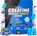 Pre Workout hcl kreatin monohydrat Gummies, 120 Blå tygge for menn (blåbær), kreatin hcl energi Supplement for kvinner, myseprotein Isolate Vital kilde Femin Gummies