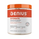 Genius-merket Genius Hydrate - Electrolyte Supplement for daglig hydrasjon - kokosvann - sukkerfri - 8 essensielle mineraler og næringsstoffer - ikke-GMO - Sour Peach Ringer - 50 serveringer