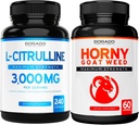 L Citrulline (240 Capsules) L Arginine & Nitric Oxide for Stamina, Endurance & Performance for Workouts og Horny Goat Weed (60 Capsules) Premium Hornygoatweed & Icariin Epimedium - Vegan & USA laget