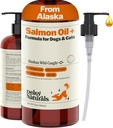Deley Naturals Wild Alaskan Salmon Oil for hunder - Ny & Forbedret Salmon Oil Plus Formula - Fiskolje for hunder med DHA EPA Omega 3 & 6 Fatty Acids - Omega 3 Fish Oil for hud & Coat - 32oz laget i USA
