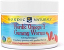 Nordic Naturals Nordic Omega-3 Gummy Worms, Jordbær - 30 Gummy Worms - 63 mg Total Omega-3s med EPA & DHA - - 30 Services
