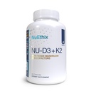 NuEthix Formuleringer NU-D3 + K2 - vitamin D3 og K2 5000 iu Supplement - pakket med Reishi Mushroom, Magnesium, & sink - 60ct, 60 Serveringer - Laget i USA Produkter Kun