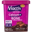 Viaactiv Kalsium + Vitamin D3 Supplement Myke Chews, Melk Sjokolade, 60 Chews - Kalsium Dietary Supplement for Bein Helse
