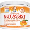 Laaky Gut støtte pulver | L-Glutamine Gut Lining formel | Gut assist av Dr. Danielle, Orange Flavor