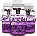 Glucosamine Chondroitin Gummies med MSM & Elderberry – Ekstra styrke mobilitet og fleksibilitet støtte, antioksidant immuntilskudd for voksne, menn og kvinner - 60 Chondroitin Gummies (3 Pack)