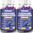 2 Pakker 3000MG Glucosamin Chondroitin Gummies - Ekstra styrke felles helse og MSM Elderbær Naturlig felles støtte Supplement, Fleksibilitet, Antioksidant immunstøtte for voksne, 120 Gummies.