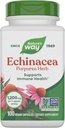Naturens måte Echinacea Purpurea Urt, immunstøtte Supplement *, 1200 mg per 3-kapsle servering, ikke-GMO-prosjekt verifisert, Vegan, 100 kapsler (pakke mai Vary)