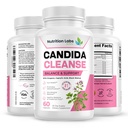 Candida Cleanse Supplement for Balance & Support, Kandidase Detox, kvinner og menn. Gut Helse & Flora, pH nivå, Intestinal helse. Laktopore® probiotika. Anti Yeast Overvekst W / Oregano, Caprylsyre