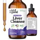 Wild & Organic Liver Cleanse Detox Tinktur - Melk Thistle, Dandelion Root Herbal Complex - Flytende Liver Support Supplement - Vegan, Sukker & alkoholfri Melke Thistle Drops - 4 fl oz