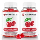 PUREFINITY Tart Cherry Gummies – Uric Acid Flush for felles relief & Recovery, Rå Juice Extract Antioksidant - Ikke-GMO, Glutenfri, Vegan, 60 greve (Pack of 2)
