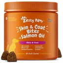 Zesty Paws Omega 3 Fiskeolje for hunder - Zesty Paw Dog vitaminer og kosttilskudd for Hip, Joint & Skin, Bacon (90 Chews)