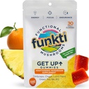 Fokus Mushroom Gummies for voksne, Mushrooms Supplement med Cordyceps, Lion's Mane, Chaga, B6, B12, Grønn Te - Get Up Gummies, En per dag - Maks styrke