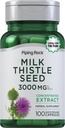 Piping Rock Milk Thistle Supplement 3000mg | 100 kapsler | Konsentrert urteekstrakt | Ikke-GMO, Glutenfri