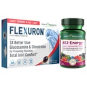 Renhetsprodukter Fleksuron Joint Formula + B-12 Energi Melt Flexuron (Krillolje, lav molekylvekt Hyaluronsyre, Astaxanthin) - B12 Energimelt (Metylkobalamin B12, Vitamin D3, Biotin +Mere)