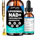 NAD Supplement, Liposomal NAD Nikotinamid Riboside Resveratrol 900mg Quercetion, TMG, Vitamin B3, høy styrke NAD Plus flytende kosttilskudd for celle regenerator, langvarighet, energi, anti-aldring, fokus