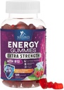 Energi Gummies 1000mcg - med vitamin B12, grønn te naturlig kaffe støtte, daglig energi Gummies - Delicious Berry Flavor B12 Chewable øvelsestillegg for løping sykling og sport - 120 Chews