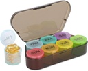 NatureTouch Ukentlig Pille Organizer, BPA Gratis Medisin Organizer Rainbow 7 Day Pille Box, Daglig Bærbar Pille Container for piller/Vitamin/Fish Oil/Supplements [Siste versjon],Black