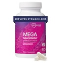 Microbiome Labs MegaSporeBiotiske probiotika for kvinner og menn - Sporbasert probiotikum for Gut Helse og digestiv støtte - Holdbarhet-stabil, reisevennlig, Mens og kvinner probiotika (60 kapsler)