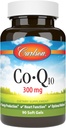Carlson - Co-Q10, Co-enzym Q10, 300 mg, Energiproduksjon og hjertefunksjon, 60 Softgels