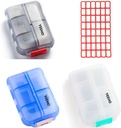 Pill Case (3 Pack) - Bærbare små kosttilskudd Tablet Container Box med 10 sammenligninger - Medicine Capsule Vitamin Fold Flip Organizer Dispenser Holder Oppbevaring for reisetur Pocket Purse