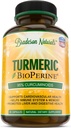 Turmeric Curcumin med BioPerine 1500mg - naturlig og sunn inflammatorisk støtte med 95% standardisert curcuminoids for potens & absorpsjon - 60 kapsler med svart pepper