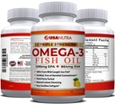 Omega 3 Fish Oil Supplement 3600mg med EPA og DHA for kvinner og menn støtter felles, hjerne og hjerte helse 120 Softgels, 40 dagers forsyning