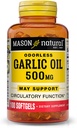 MASON NATURAL Hvitolje 500 mg Odorless Allium Sativum Supplement - støtter sunn sirkulatorisk funksjon, 100 Softgels