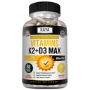 Kaya Naturals Vitaminer K2 med D3 5000IU Supplement for menn og kvinner - lett å svelge - Bioperine Kapsler (60 greve (pakke med 1))