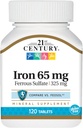 21st Century Iron 65 Mg Ferrous Sulfate 325 Mg Tabletter, 120 Count (Pack of 2)