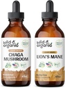 Wild & Organic Chaga Mushroom Tinktur 4 fl oz & Lion's Mane Mushroom Tinktur 4 fl oz