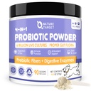 NATURE TARGET Probiotika for hunder - Hundeprobiotika, Plus prebiotiske, Digestive Enzymer, Fiber, Støtte Gut, Immune Helse, 6 milliarder CFU Hunde Probiotiske pulver, Relieve diarrea, Loose Stool, 90 Scoops