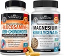 Høy absorpsjon Magnesium Bisglycinate Kapsler (1 måneds forsyning) Plus glukosamine Chondroitin MSM Tredobbelt styrke felles støtte Supplement (1 måneds forsyning)