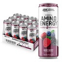 Optimal ernæring Amino Energi Sparking Hydration Drink, Elektrolytter, Koffein, Aminosyrer, BCAA, Sukkerfri, Berry Burst, 12 Fl Oz, 12 Pakke