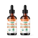 LIQUIDHEALTH vitamin D3 4000 IU, USDA organisk vitamin D flytende dråper for voksne og barn, Vegan vitamin D for immunsystem støtte, bein helse, Mood Support, sunn hud - laget i USA (2 Pack)
