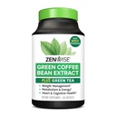 Zenwise Helse EGCG Grønn Te ekstrakt Kapsler med kaffebønne ekstrakt - 50% EGCG + 98% Polyphenoler Supplement - Grønn Te piller for hud og hjerte støtte + Helse helse og minne Boost - 60 greve