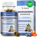 Totaria sukkerfri askewagandha fylte gummier 2500mg w/Vitamin D3, Magnesium Glycinat, Rhodiola, Ultra styrke askerot kosttilskudd for kvinner og wen, for avslapning, energi, Blåbær Flavor