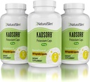 NaturligSlim Naturlig Kalium Citrat Gluconate 99 mg - Kadsorb støtter Electrolyte Balance & Normal pH - Absorberbare Kaliumtilskudd med essensielle mineraler - Ikke GMO 400 kapsler 3 Pakke