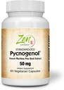 Zen Supplements Pycnogenol 50 mg - Standardisert Fransk Maritime Pine Bark Extract for Antioksidant & Inflammasjonsstøtte - Ikke-GMO, Gluten & Soya Gratis 60-Vegkaps