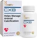 Xtendlife CX8 hjerte helse Supplement for kardiovaskulær støtte, sirkulasjon og arteriell helse - med vitamin K2 MK7, D3, Tocotrienoler og Sea Buckthorn-30 dagers forsyning