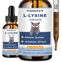L-Lysin Supplement for katter - Immunsupport - 60ML Lysin for Felin Respirasjon, Sneezing, Runny Nese, Øyefunksjon - Naturlig Cat Antibiotiske dråper - Roast Chicken Flavor