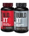 Jacked Factory Muscle Builder Supplement Stack - Build-XT Muscle Builder & N.O. XT Nitric Oxid Boosting Agent for Dual Support (60 dagers forsyning)