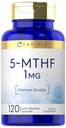 Carlyle 5-MTHF L Metylfolat 1 mg | 120 kapsler | Ikke-GMO & Glutenfri Supplement | Premium kvalitet