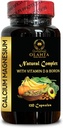 Kalsium Magnesium Complex - Kosttilskudd for støtte Muskel, Manganesisk Citrat, Glutenfri, Ikke GMO, høy absorpsjon, Magnesium Supplement, Bein og Nerve Helse Support - 1 flaske 120 Kapsler